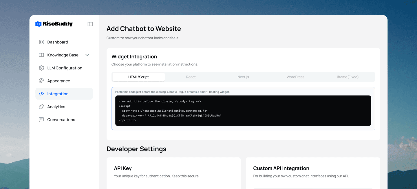 Works with your existing website.